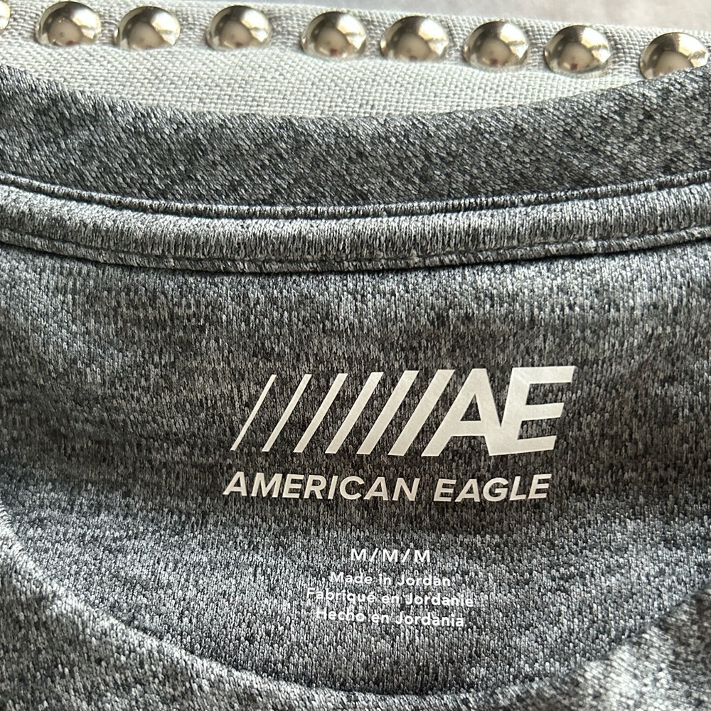 American Eagle Outfitters Charcoal Gray Jersey Waffle Knit Thermal Lining Size M - Picture 4 of 9
